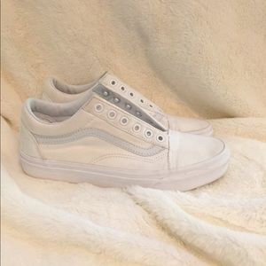 White Old School Vans